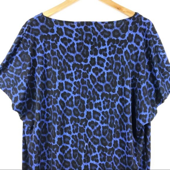 Michael Kors Blue Animal Print Dress Size Large - Picture 8 of 9